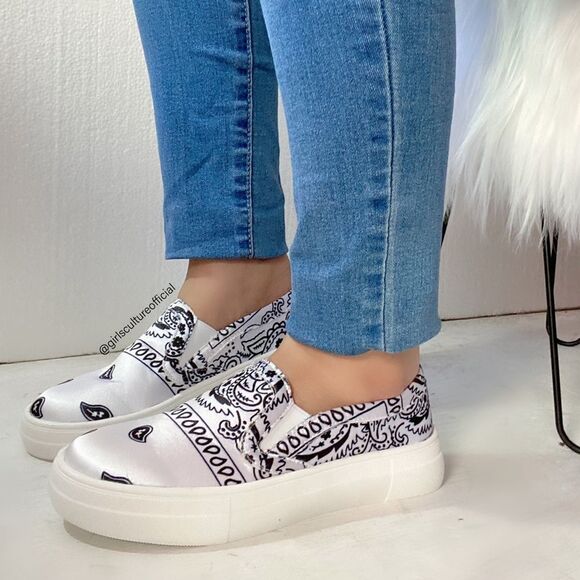 White Bandana Sneakers - Picture 2 of 4